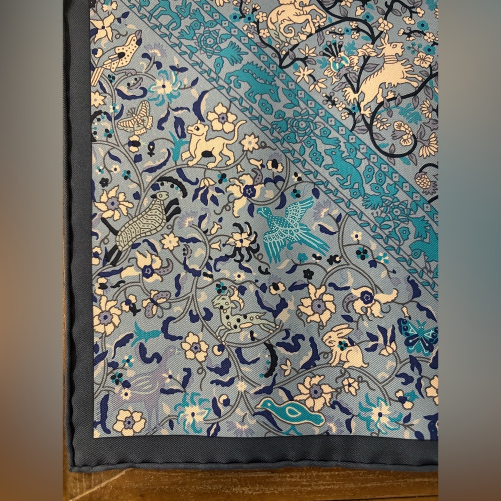 ✨NWT Hermés Silk Blue / Turquoise Gavroche Twill✨ - Picture 5 of 10
